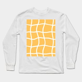 Yellow bright summer grid Long Sleeve T-Shirt